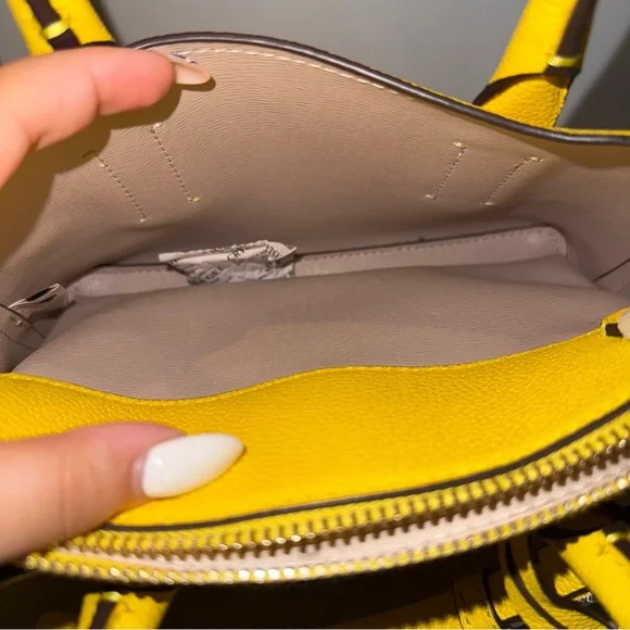 Kate Spade Margaux Satchel in Yellow Pebbled Leather - Picture 7 of 10